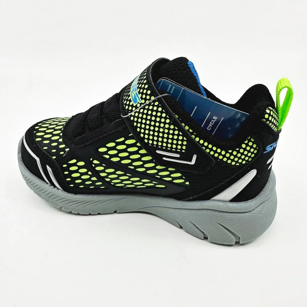 Skechers Mighty Stride Black Lime Toddlers Boys Size 5 Sneakers